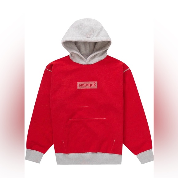 Supreme box logo hoodie inside out grey/red - Picture 4 of 4